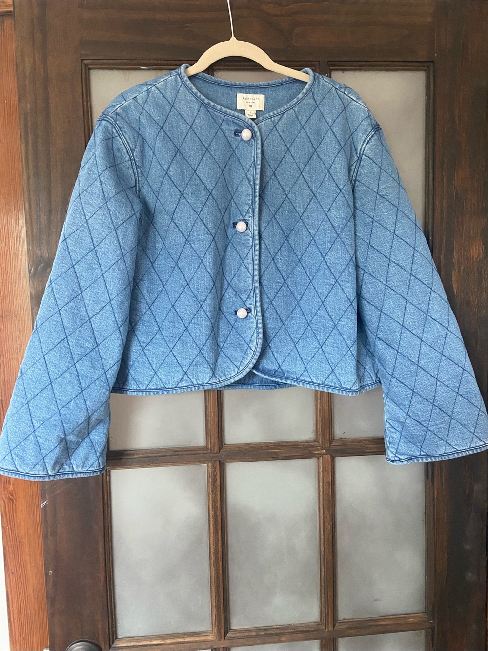 Kate Spade for Target collab Quilted Denim Crop Jacket w/ bell sleeves
